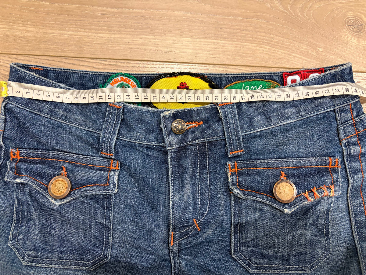 California Vintage USA Y2K Women's Blue Denim Bootcut jeans Slim mid Rise 28x30