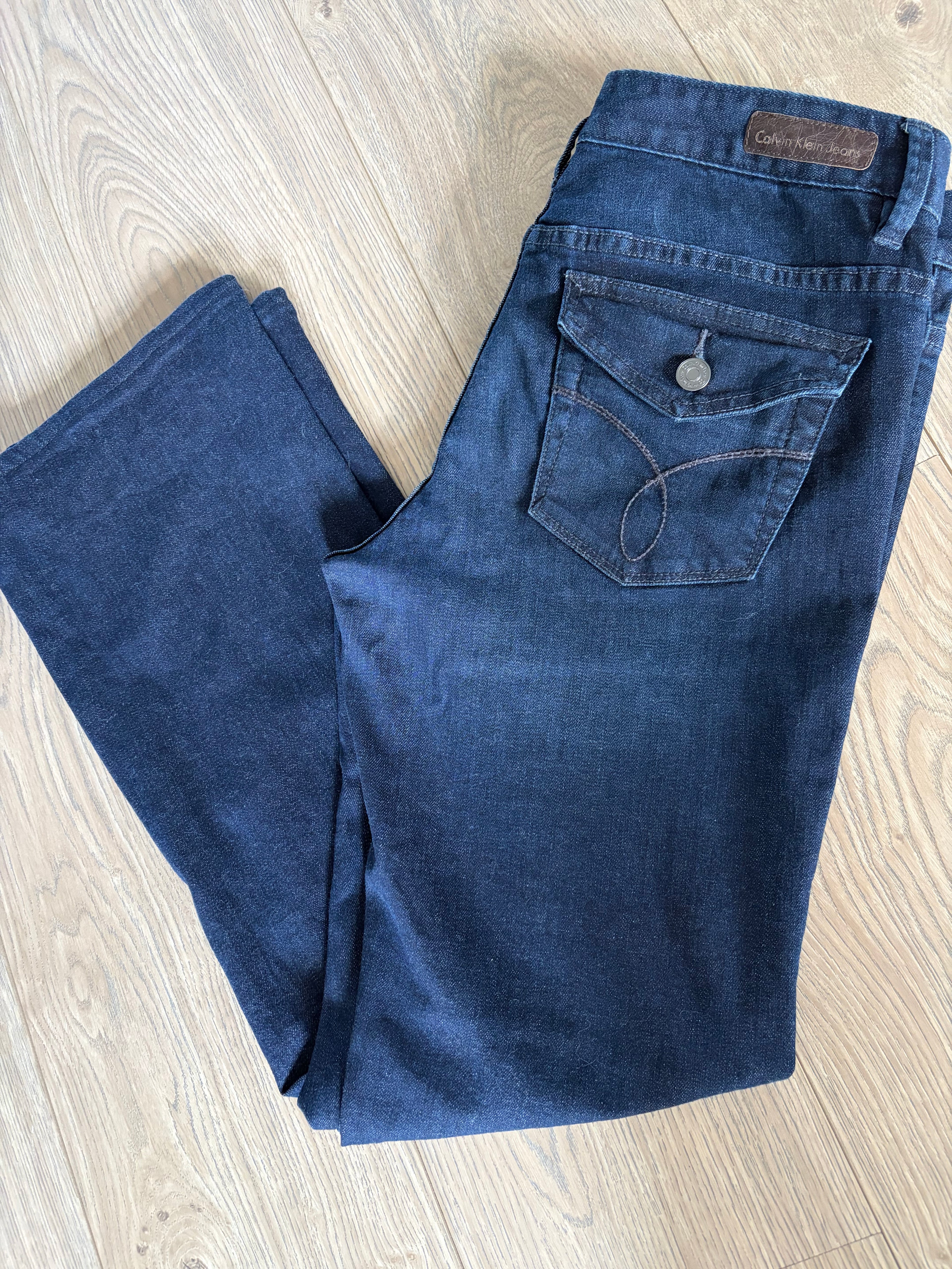 Calvin Klein Lean Boot Vintage Women’s Dark Wash Blue Denim Bootcut Slim 32x30
