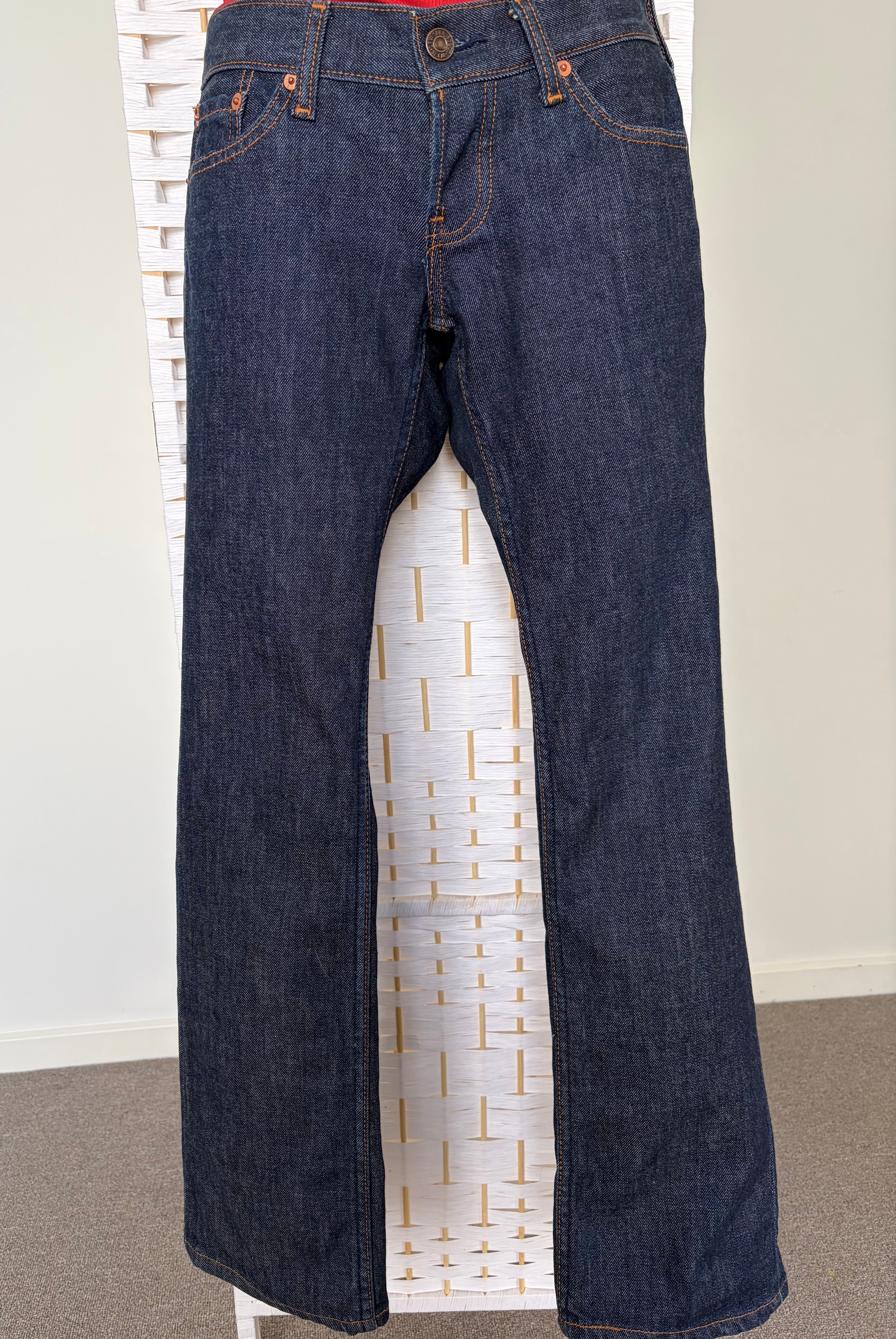 Levi's 593 Vintage Women's Dark Wash Blue Denim Bootcut Low Rise Jeans 26x30