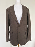 Yves Saint Laurent Brown/White Houndstooth 2-Button Single-Breasted Blazer Vintage