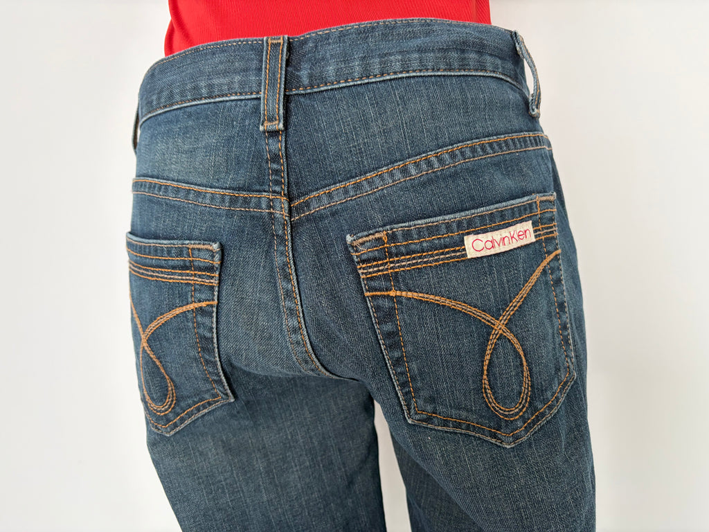 Calvin Klein Women's Blue Y2K Bootcut Jeans — Size 4 / W34